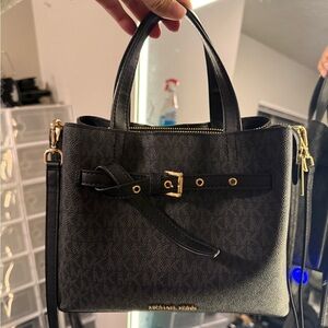 Michael Kors Black Satchel with Gold Accents